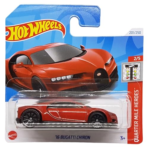 ot Wheels - ´16 Bugatti Chiron - Quarter Mile Heroes 2/5 - HTB88 - Short Card - Supersportwagen - rot - Mattel 2024 – 1:64 von Hot Wheels