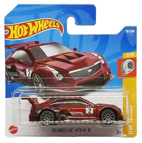 Hot Wheels - ´16 Cadillac ATS-V R - HW Turbo 3/10 - HCW49 - Short Card - GM - dunkelrot - Mattel 2022 von Hot Wheels