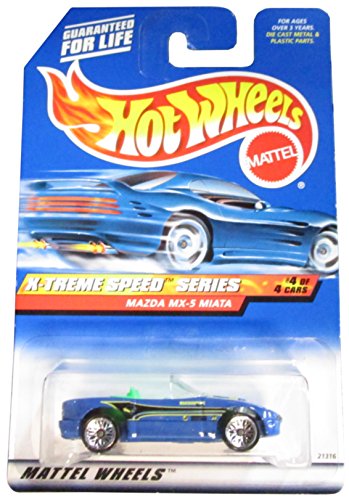 Hot Wheels 1999 X-Treme Speed Series blue Mazda MX-5 Miata Die Cast Car #4/4 1:64 Scale by Hot Wheels von Hot Wheels