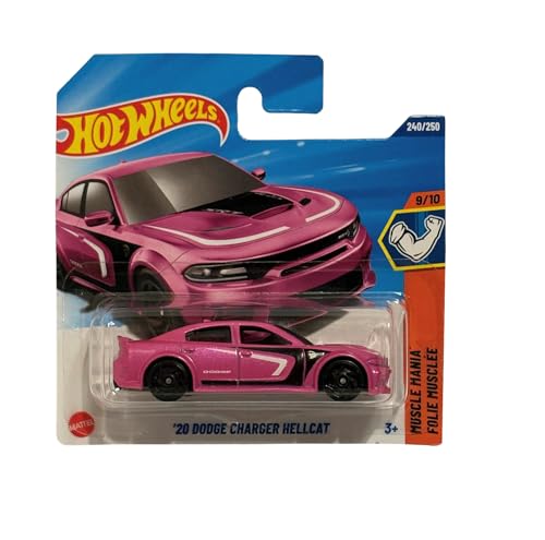 Hot Wheels ’20 Dodge Charger Hellcat (JBB45) – Muscle Mania 9/10, Pink, Maßstab 1:64, Lizenzmodell Dodge von Hot Wheels