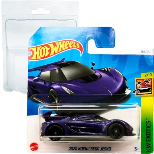 Hot Wheels 2020 Koenigsegg Jesko HW Exotics 2/10 (184/250) HTC21 Violett 2024 + Kurzkartenschutz Frikimonkey von Hot Wheels