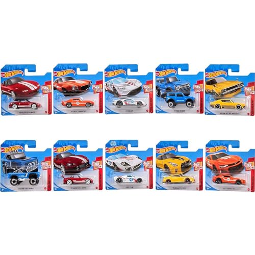 Hot Wheels 2021 Damals und heute Komplettset mit 10 Druckguss-Fahrzeugen 1/10 bis 10/10 (Short Card Version) von Hot Wheels