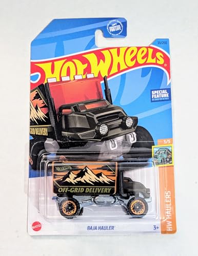 Hot Wheels 2023 Baja Hauler Off-Road Spielzeug-LKW, 3+, Schwarz/Orange/Braun/Grün von Hot Wheels