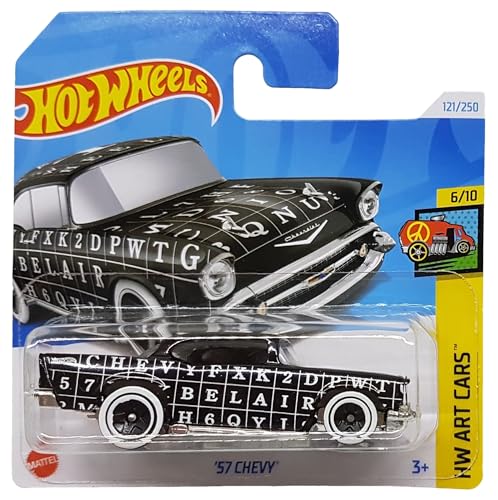Hot Wheels - ´57 Chevy - HW Art Cars 6/10 - HTB75 - Short Card - Kreuzworträtsel Design - GM - Mattel 2024 - 1:64 von Hot Wheels