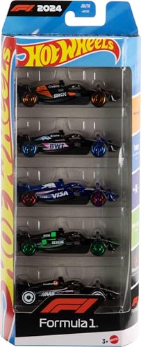 Hot Wheels Spielzeugautos Formel 1 im 5er-Pack, Set aus 5 Die-Cast-Fahrzeugen im Maßstab 1:64 mit F1 Racing Team-Dekorationen, Rennautos zum Sammeln, JGF58 Hot Wheels Spielzeugautos Formel 1 im 5er-Pack, Set aus 5 Die-Cast-Fahrzeugen im Maßstab 1:64 mit F1 Racing Team-Dekorationen, Rennautos zum Sammeln, JGF58 von Hot Wheels