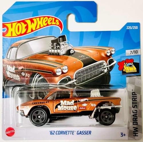 Hot Wheels - ´62 Corvette Gasser - HW Drag Strip 7/10 - HCT12 - Short Card - Chevrolet - Mad Mouse - Good Year - GM - Mattel 2022 von Hot Wheels