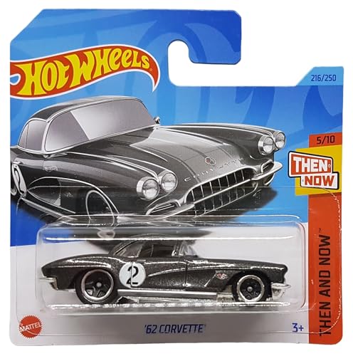 Hot Wheels - ´62 Corvette - Then and Now 5/10 - HKJ42 - Short Card - GM - grau metallic - Mattel 2023 von Hot Wheels