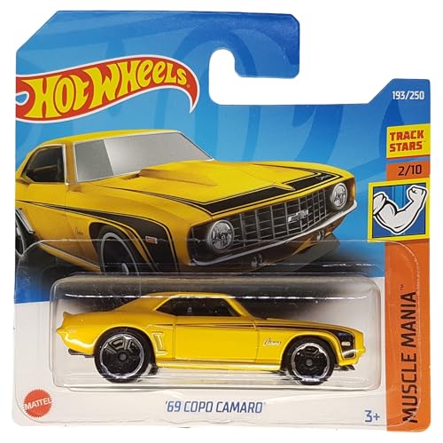 Hot Wheels - ´69 Copo Camaro - Muscle Mania 2/10 - HCX82 - Short Card - Track Stars - gelb - Mattel 2022 von Hot Wheels