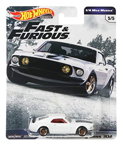 Hot Wheels '69 Ford Mustang Boss 302 Fast & Furious 1/4 Mile Muscle 5/5 1:64 GBW89 GBW75 von Hot Wheels
