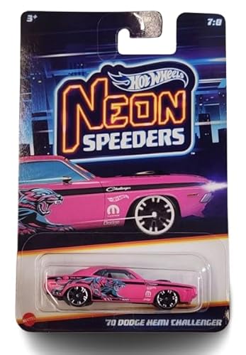 Hot Wheels 70 Dodge Hemi Challenger, Neon Speeders 7/8, Maßstab 1:64, Druckguss-Auto Hot Wheels 70 Dodge Hemi Challenger, Neon Speeders 7/8, Maßstab 1:64, Druckguss-Auto von Hot Wheels