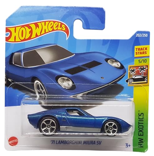 Hot Wheels - ´71 Lamborghini Miura SV - HW Exotics 5/10 - HCX02 - Short Card - Track Stars - blau metallic - Mattel 2022 Hot Wheels - ´71 Lamborghini Miura SV - HW Exotics 5/10 - HCX02 - Short Card - Track Stars - blau metallic - Mattel 2022 von Hot Wheels