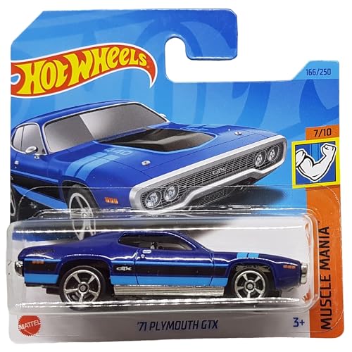 Hot Wheels - ´71 Plymouth GTX - Muscle Mania 7/10 - HKK91 - Short Card - Chrysler - blau - Mattel 2023 von Hot Wheels