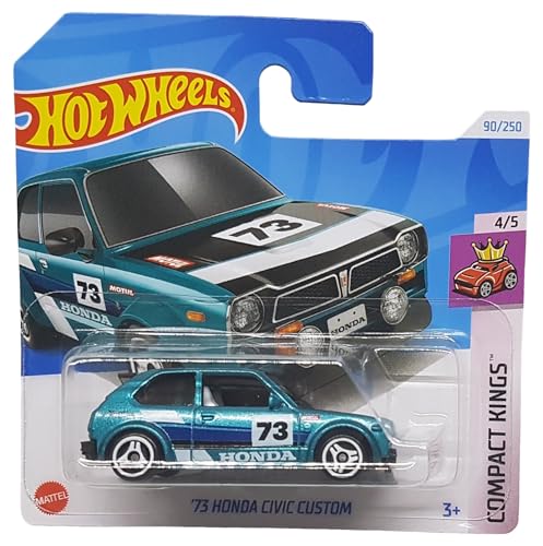 Hot Wheels - ´73 Honda Civic Custom - Compact Kings 4/5 - HTD62 - Short Card - Motul - türkis metallic - Mattel 2024-1:64 von Hot Wheels