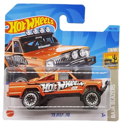 Hot Wheels - ´73 Jeep J10 - Baja Blazers 3/10 - HKG61 - Short Card - orange metallic - BFGoodrich - Mattel 2023 - 1:64 von Hot Wheels