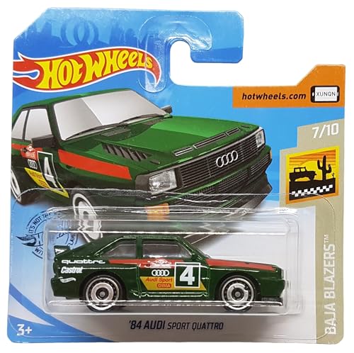 Hot Wheels - ´84 Audi Sport Quattro - Baja Blazers 7/10 - FYF53 - Short Card - Castrol - dunkelgrün - Mattel 2019 - 1:64 von Hot Wheels