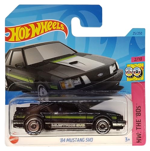 Hot Wheels - ´84 Mustang SVO - HW The ´80s 2/10 - HKJ60 - Short Card - Ford - schwarz - Mattel 2023 - 1:64 von Hot Wheels