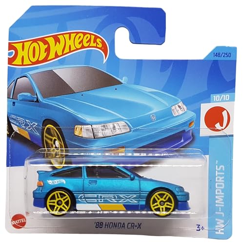 Hot Wheels - ´88 Honda CR-X - HW J-Imports 10/10 - HKK68 - Short Card - blau - Mattel 2023 von Hot Wheels