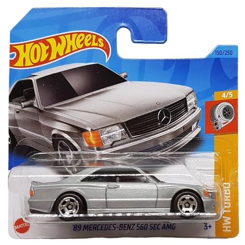 Hot Wheels - ´89 Mercedes-Benz 560 SEC AMG - HW Turbo 4/5 - HKK85 - Short Card - Silber metallic - Mattel 2023 von Hot Wheels
