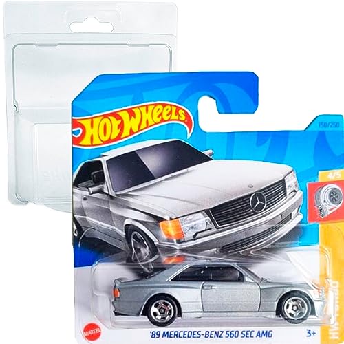 Hot Wheels '89 Mercedes-Benz 560 Sec AMG HW: Turbo 4/5 (150/250) HKK85 Kurzer Mattel 2023 + Blister & Card Protector Pack von Hot Wheels