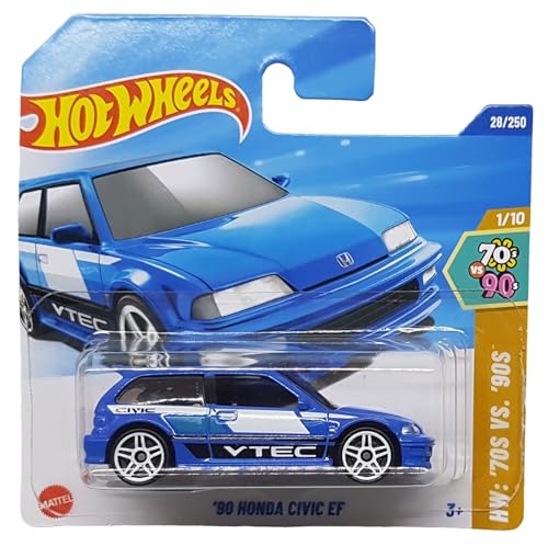 Hot Wheels - ´90 Honda Civic EF - HW: ´70s VS. ´90s 1/10 - HYW81 - Short Card - VTEC - blau - Mattel 2025-1:64 von Hot Wheels
