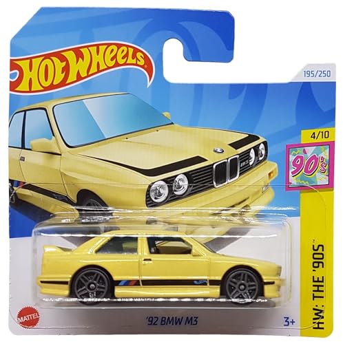 Hot Wheels - ´92 BMW M3 - HW: The ´90s 4/10 - HTB06 - Short Card - gelb - Mattel 2024-1:64 von Hot Wheels