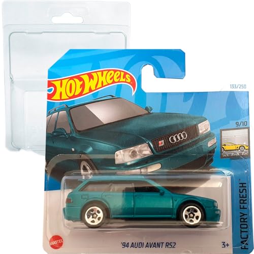 Hot Wheels '94 Audi Avant RS2 Factory Fresh 9/10 (133/250) HTD49 Grün 2024 + Schutz Short Card Frikimonkey von Hot Wheels