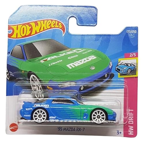 Hot Wheels - ´95 Mazda RX-7 - HW Drift 2/5 - HCV86 - Short Card - Falken Design - GReddy - Eibach - Rays - Formula Drift - Mattel 2022 von Hot Wheels
