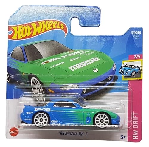 Hot Wheels - ´95 Mazda RX-7 - HW Drift 2/5 - HCV86 - Short Card - Falken Design - GReddy - Eibach - Rays - Formula Drift - Mattel 2022 von Hot Wheels