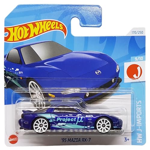 Hot Wheels - ´95 Mazda RX-7 - HW J-Imports 9/10 - HTD97 - Short Card - Projekt M - dunkelblau - Mattel 2024 – 1:64 von Hot Wheels