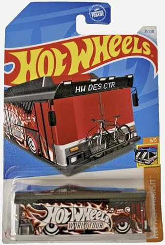 Hot Wheels Ain't Fare, HW Fast Transit 3/5 (Schwarz/Rot) - Bus - Druckguss Metall - Maßstab 1:64 - Rückziehfunktion - Handaufzug - Kinder - Unisex von Hot Wheels