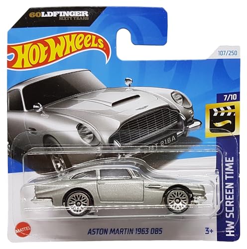 Hot Wheels - Aston Martin 1963 DB5 - HW Screen Time 7/10 - HTB36 - Short Card - 007 James Bond - 60 Goldfinger Sixty Years - Mattel 2024-1:64 von Hot Wheels