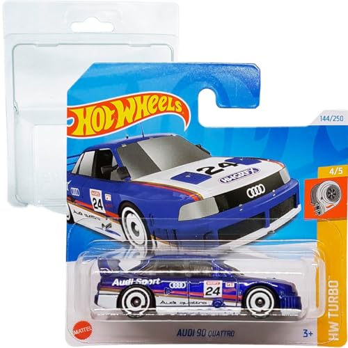 Hot Wheels Audi 90 Quattro HW Turbo 4/5 (144/250) HTB06 Blau 2024 + Kurzkartenschutz Frikimonkey von Hot Wheels