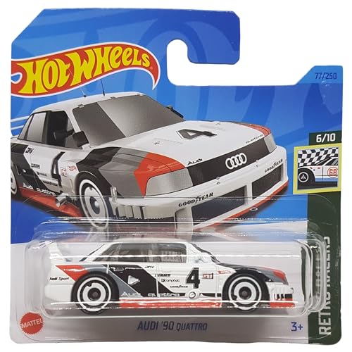 Hot Wheels - Audi ´90 Quattro - Retro Racers 6/10 - HKG35 - Short Card - Good Year - Weiss - Mattel 2023 von Hot Wheels