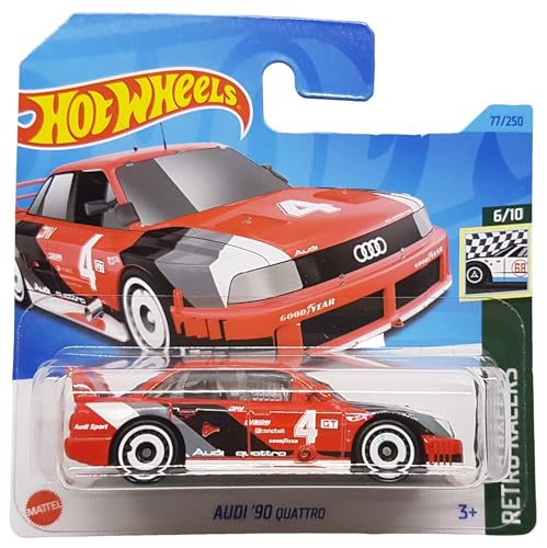 Hot Wheels - Audi ´90 Quattro - Retro Racers 6/10 - HKJ81 - Short Card - Good Year - rot - Mattel 2023 von Hot Wheels