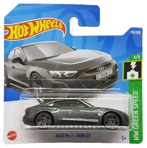 Hot Wheels - Audi RS E-Tron GT - HW Green Speed 5/5 - HCR99 - Short Card - dunkelgrau metallic - Mattel 2022 von Hot Wheels