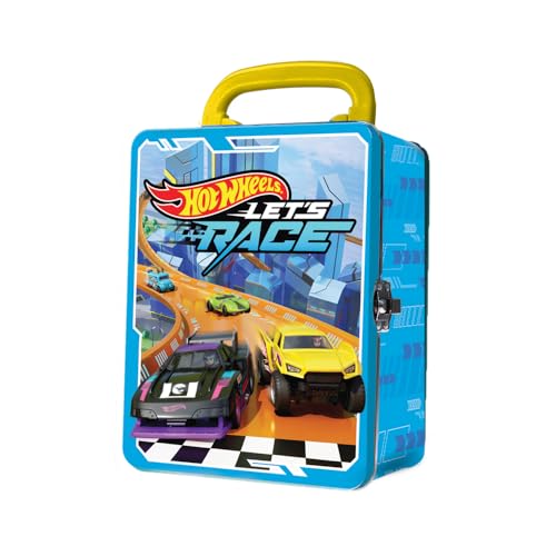 Hot Wheels Auto-Tragetasche aus Metall im Maßstab 1:64, 18 Spielzeugaufbewahrung und Organizer, Geschenk für Sammler, Kinder ab 3 Jahren, 3D-HW-Renndeckel-Design (Autos nicht im Lieferumfang enthalten Hot Wheels Auto-Tragetasche aus Metall im Maßstab 1:64, 18 Spielzeugaufbewahrung und Organizer, Geschenk für Sammler, Kinder ab 3 Jahren, 3D-HW-Renndeckel-Design (Autos nicht im Lieferumfang enthalten von Hot Wheels