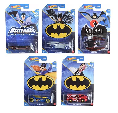 Hot Wheels Batman 2023 Batmobil Komplettset mit 5 Druckguss-Fahrzeugen Mix 2 von HDG89-956F Release, Grau, Schwarz, Marineblau, Rot Hot Wheels Batman 2023 Batmobil Komplettset mit 5 Druckguss-Fahrzeugen Mix 2 von HDG89-956F Release, Grau, Schwarz, Marineblau, Rot von Hot Wheels