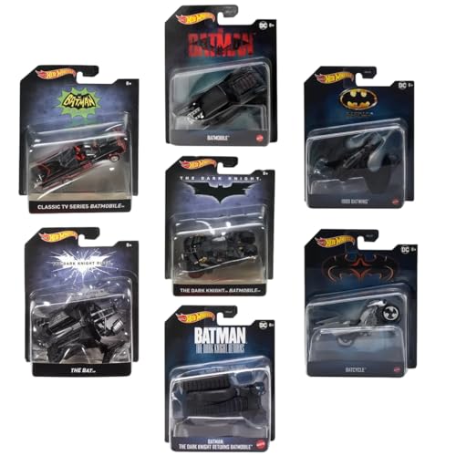 Hot Wheels Batman Maßstab 1:50 Komplettset mit 7 Druckguss-Fahrzeugen Bundle von DKL20-956R Release Hot Wheels Batman Maßstab 1:50 Komplettset mit 7 Druckguss-Fahrzeugen Bundle von DKL20-956R Release von Hot Wheels