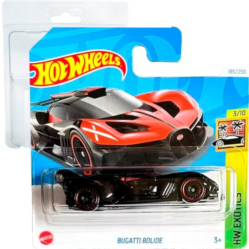 Hot Wheels Bugatti Bolide HW Exotics 3/10 (185/250) HTF08 Rot 2024 + Kurzkartenschutz Frikimonkey von Hot Wheels