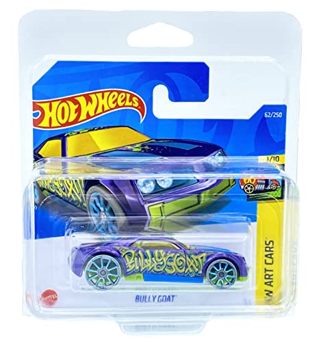 Hot Wheels Bully Goat (lila) 1/10 HW Art Cars 2022 – 62/250 (kurze Karte) *** Wird in einer Klas Car Keeper Schutzhülle für Sammler *** HCW56 von HOT WHEELS