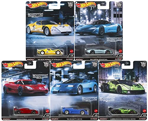 Hot Wheels Car Culture 2022 Exotic Envy Komplett-Set mit 5 Druckguss-Fahrzeugen von FPY86-957M Release von Hot Wheels