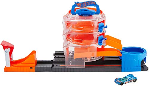 Hot Wheels - City Super Spin Dealership, Playset Piste mit Launcher und 4 Stufen, Spielzeug für Kinder 4+ Jahre, GBF95 Hot Wheels - City Super Spin Dealership, Playset Piste mit Launcher und 4 Stufen, Spielzeug für Kinder 4+ Jahre, GBF95 von Hot Wheels