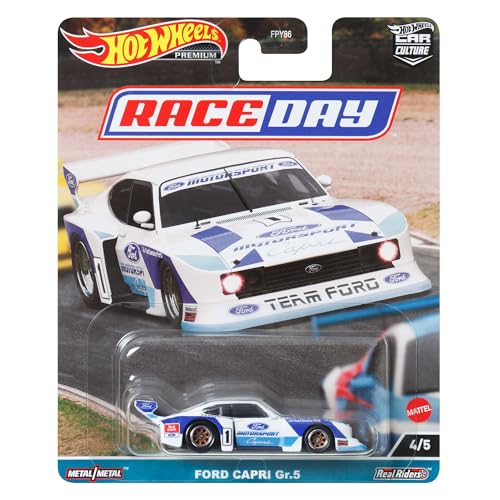 Hot Wheels Sammler-Fahrzeug der Kollektion 77, Ford Capri GP5, Maßstab 1:64, für Kinder ab 3 Jahren von Mattel