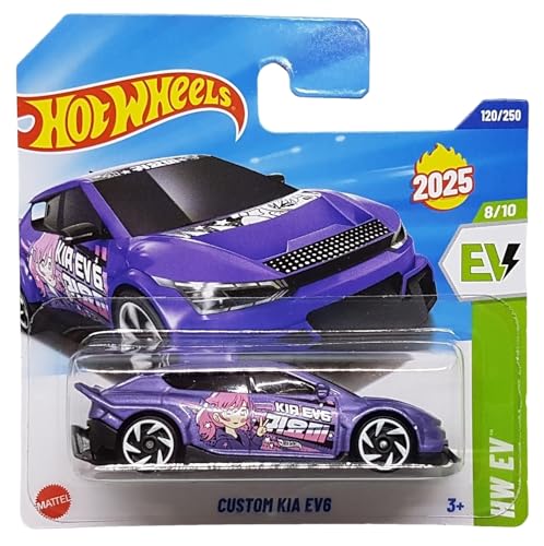 Hot Wheels - Custom Kia EV6 - HW EV 8/10 - HYW22 - Short Card - violett metallic - Mattel 2025-1:64 von Hot Wheels