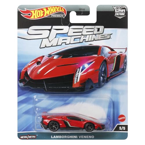 Hot Wheels Die Cast Modell LAMBORGHINI VENENO CAR CULTURE Speed Machines - Maßstab 1:64 7cm Premium HKC41 von Hot Wheels