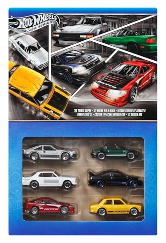 Hot Wheels Die-Cast-Spielzeugautos im Maßstab 1:64, Set mit 6 japanischen Fahrzeugen mit hochwertiger Deko (Stile können abweichen), JBY77 von Hot Wheels