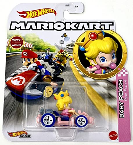 Hot Wheels DieCast Baby Peach Pipe Frame von Super Mario Kart - Maßstab 1:64 Länge 5 cm von Hot Wheels