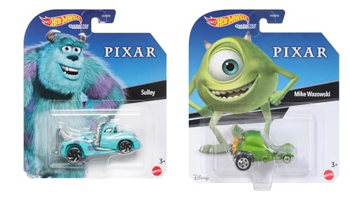 Hot Wheels Disney/Pixar Monsters, Inc. Character Cars - Sulley & Mike Wazowski, Die-Cast Maßstab 1:64, ab 3 Jahren (2 Stück) von Hot Wheels
