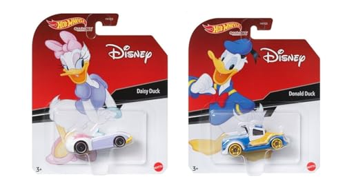 Hot Wheels Disney Donald & Daisy Duck Character Cars, 2-Pack Collectible Die-Cast Vehicles von Hot Wheels