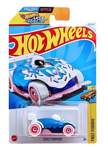 Hot Wheels -Donut Drifter, 1/5, Weiß/Blau/Rosa, Fast Food von Hot Wheels